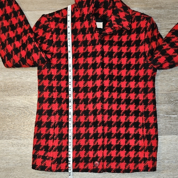 Pendleton Red and Black Wool Houndstooth Jacket Size 10 - Picture 9 of 14